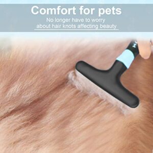 Makerfire Dog Dematting Brush Comb Undercoat Rake for Cats Dogs short or long hair Pet Grooming Tool Double Row of Stainless Steel Pins-Blue