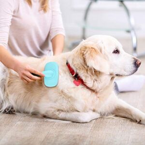 Makerfire Slicker Brush Large, 360 Degree Rotation Flexible Slicker Brush for Long Haired Dog, Pet Dog Cat Slicker Brush, Pet Teezer Brush (Large, Blue)