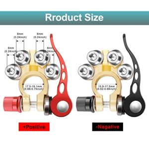 Makerfire 12V/24V Battery Terminal Connectors, Leisure Battery Terminals, Quick Release Battery Terminals Clamps, 4-Way Positive Negative Battery Terminals for Car Motorcycle Van Caravan Boat