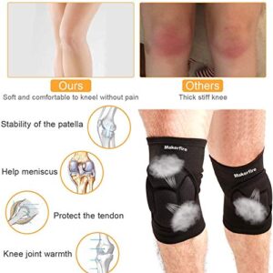 Makerfire Protective Knee Pads Knee Protector Thick Sponge Anti-Slip Collision Avoidance Knee Sleeve-1 Pair(L)