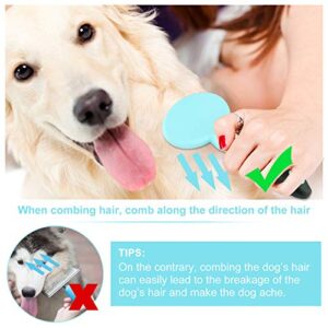 Makerfire Dog Slicker Grooming Brush Cat Long & Short Hair Brushes Dogs Small & Large Soft Brush for Puppy Pet Blue