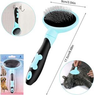 Makerfire Dog Slicker Grooming Brush Cat Long & Short Hair Brushes Dogs Small & Large Soft Brush for Puppy Pet Blue