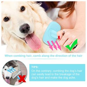 Makerfire Slicker Brush Large, 360 Degree Rotation Flexible Slicker Brush for Long Haired Dog, Pet Dog Cat Slicker Brush, Pet Teezer Brush (Large, Blue)