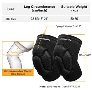 Makerfire Protective Knee Pads Knee Protector Thick Sponge Anti-Slip Collision Avoidance Knee Sleeve-1 Pair(L)